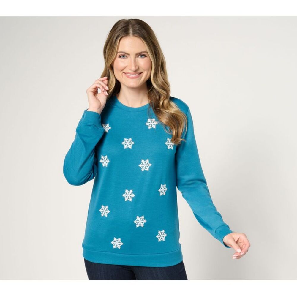 SUNNYLiFE Women's Top Sz XS French Terry Unisex Holiday Multi-colored